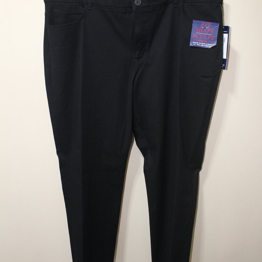 Chaps Icon Black Fit Shape Sculpt Slimming Fit Pants Size 22W Inseam 31 / NWT's